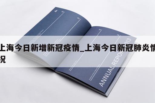 上海今日新增新冠疫情_上海今日新冠肺炎情况