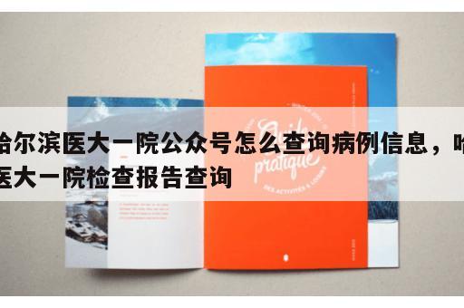 哈尔滨医大一院公众号怎么查询病例信息，哈医大一院检查报告查询
